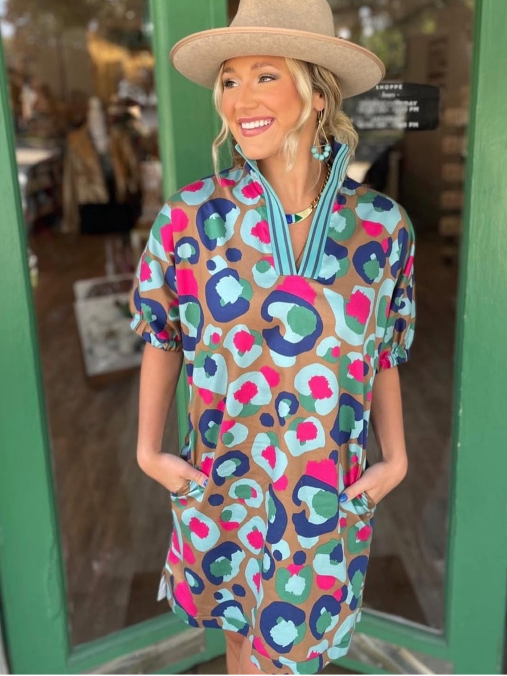EMILY MCCARTHY poppy dress in meadowbrook spot cheetah